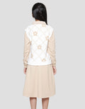 Nevada Knit Look Alike Vest Chenille Flowers Midi Dress for Girls