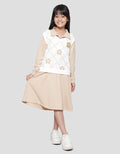 Nevada Knit Look Alike Vest Chenille Flowers Midi Dress for Girls