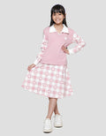 Nevada Look Alike Vest Collar Midi Dress Anak Perempuan