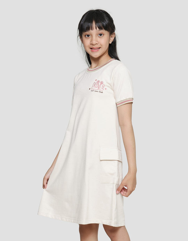 Nevada Contrast Ribbed With Cargo Pocket Midi Dress for Girls
