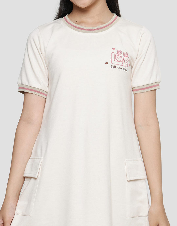 Nevada Contrast Ribbed With Cargo Pocket Midi Dress for Girls