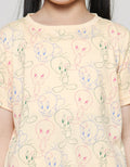 Character Tweety Outline Kaos Anak Perempuan