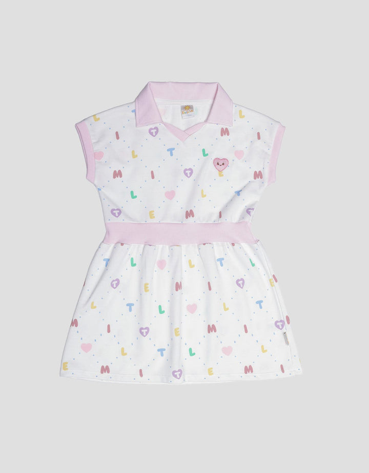 Little M Letter Print Midi Dress for Girls