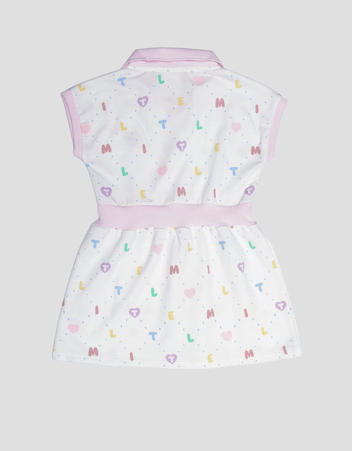 Little M Letter Print Midi Dress for Girls