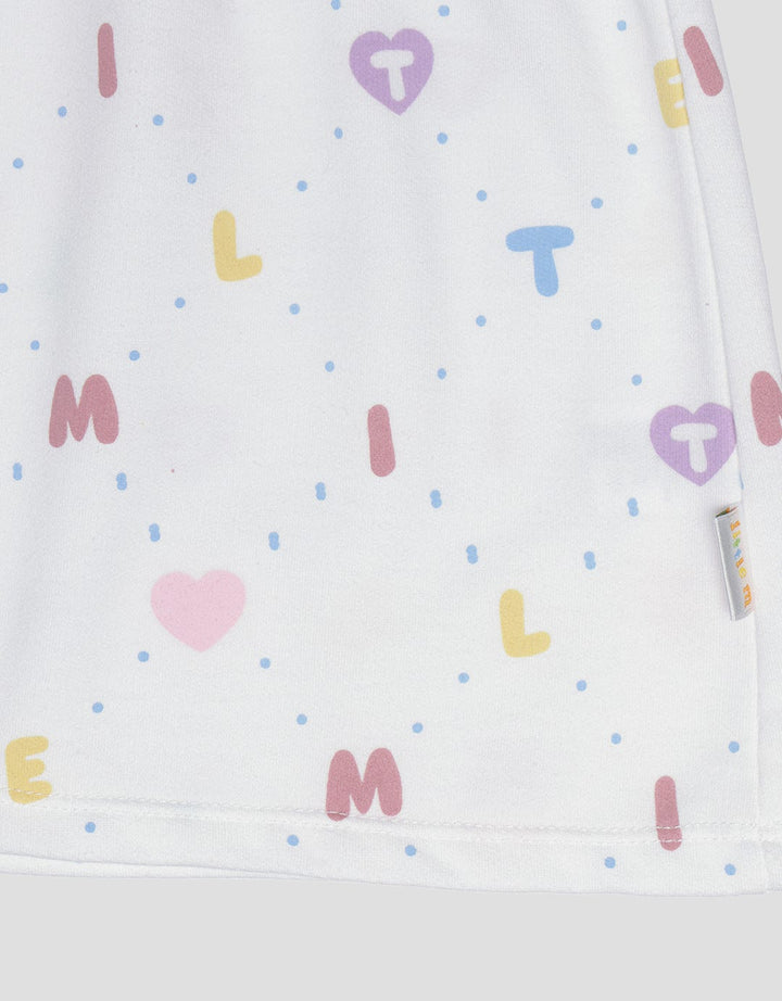Little M Letter Print Midi Dress for Girls