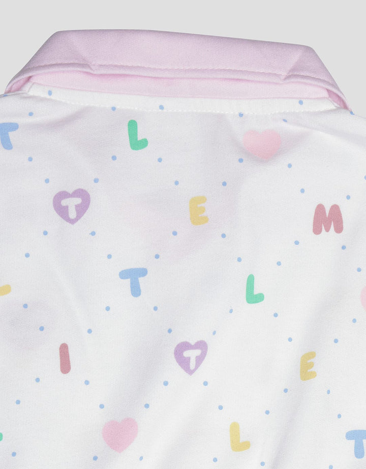 Little M Letter Print Midi Dress for Girls