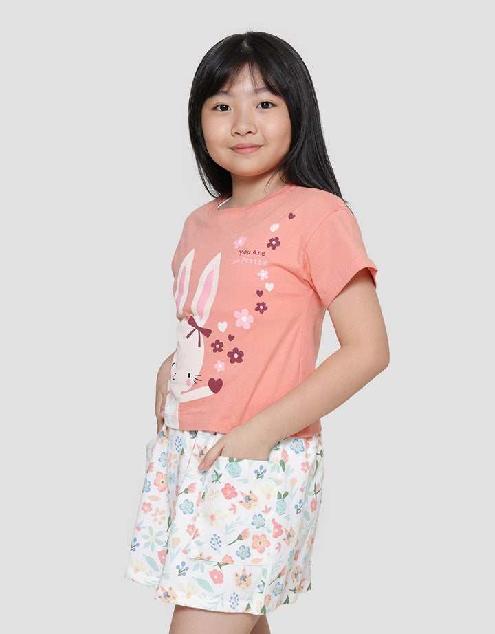 Little M Rabbit Kaos Lengan Pendek Anak Perempuan