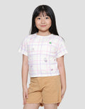 Little M Kotak Print Rabbit Short Sleeve T-shirt for Girls