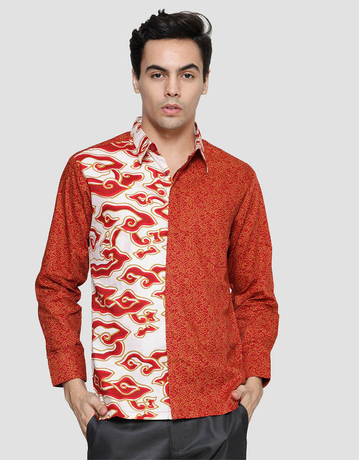 Arjuna Weda Body Fit Batik Mega Mendung Kemeja Pria