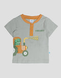 Pipiniko Dino Tractor Kaos Henley Anak Laki-Laki