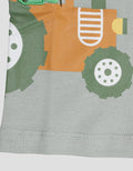 Pipiniko Dino Tractor Kaos Henley Anak Laki-Laki