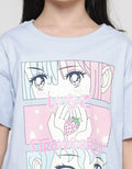 Nevada Collage Kiss Anime Kaos Anak Perempuan