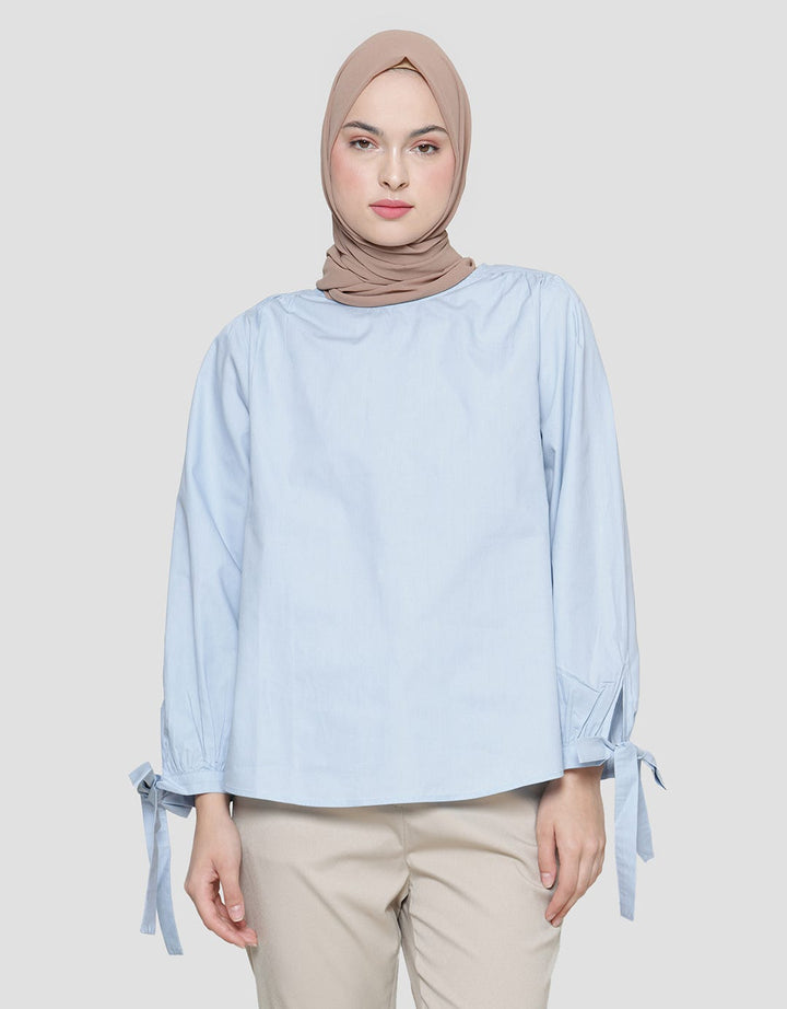 Annisa Ribbon Strap On Wrist Blouse Long Sleeve Women