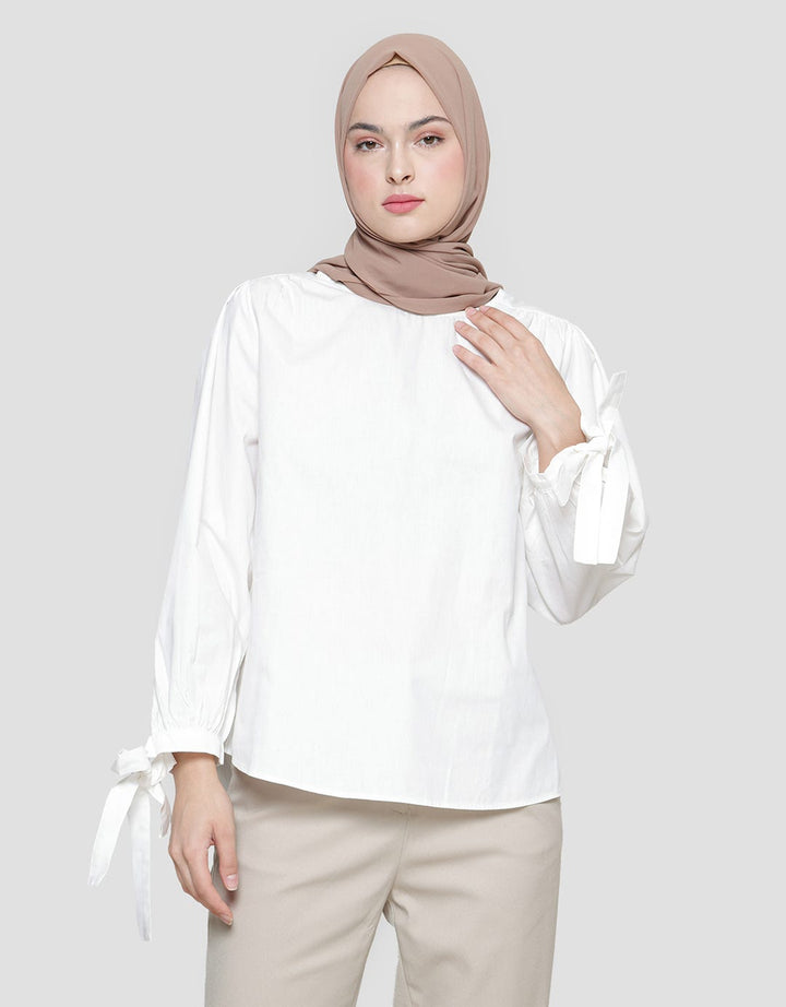 Annisa Ribbon Strap On Wrist Blouse Long Sleeve Women