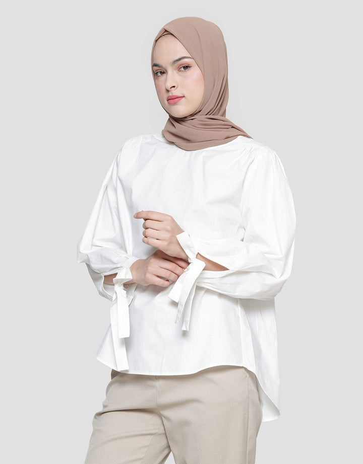 Annisa Ribbon Strap On Wrist Blouse Long Sleeve Women
