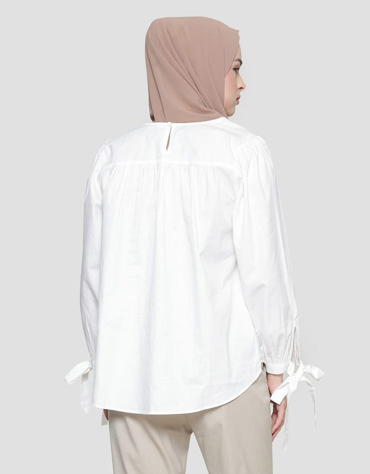 Annisa Ribbon Strap On Wrist Blouse Long Sleeve Women