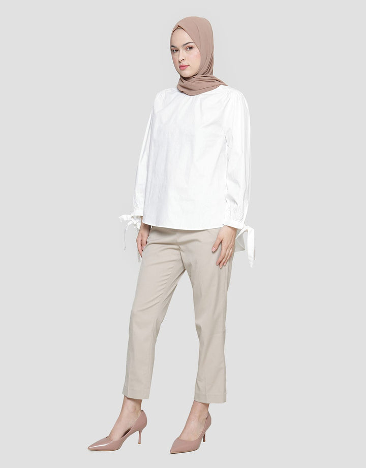 Annisa Ribbon Strap On Wrist Blouse Long Sleeve Women