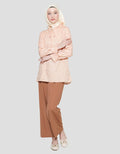 Annisa Print With Ruffled Collar Women's Long Sleeve Blouse