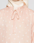 Annisa Print With Ruffled Collar Women's Long Sleeve Blouse