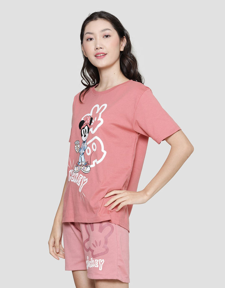 Disney Print Mickey Mouse Kaos Regular Wanita