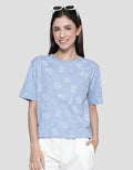 Disney Tee Boxy Print Stitch Kaos Lengan Pendek Wanita