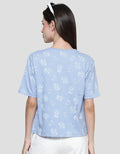 Disney Tee Boxy Print Stitch Kaos Lengan Pendek Wanita