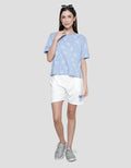 Disney Tee Boxy Print Stitch Kaos Lengan Pendek Wanita
