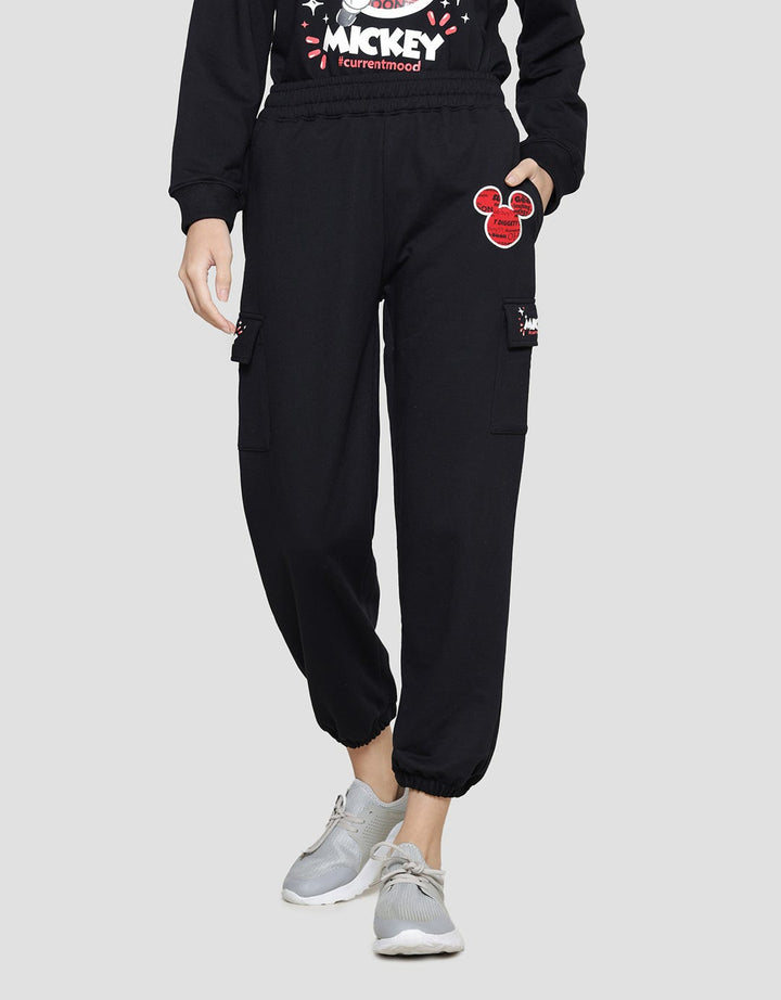 Disney Print Mickey Mouse Jogger Cargo Wanita