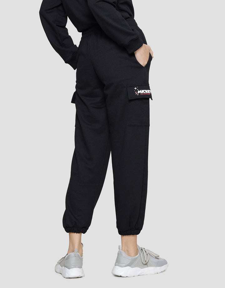 Disney Print Mickey Mouse Jogger Cargo Wanita
