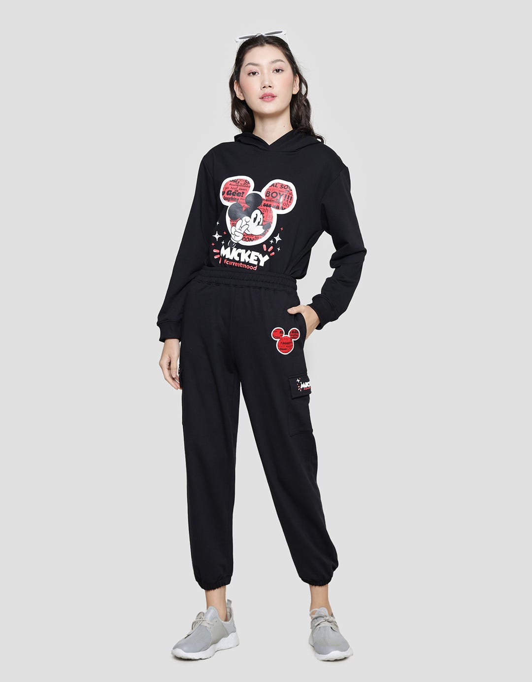 Disney Print Mickey Mouse Jogger Cargo Wanita