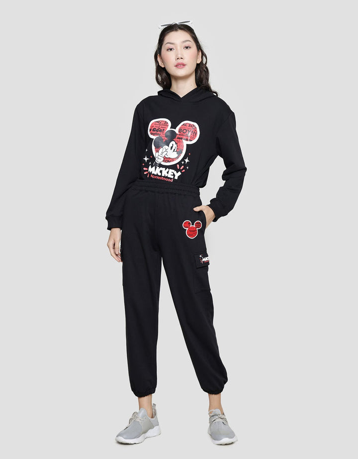 Disney Print Mickey Mouse Jogger Cargo Wanita