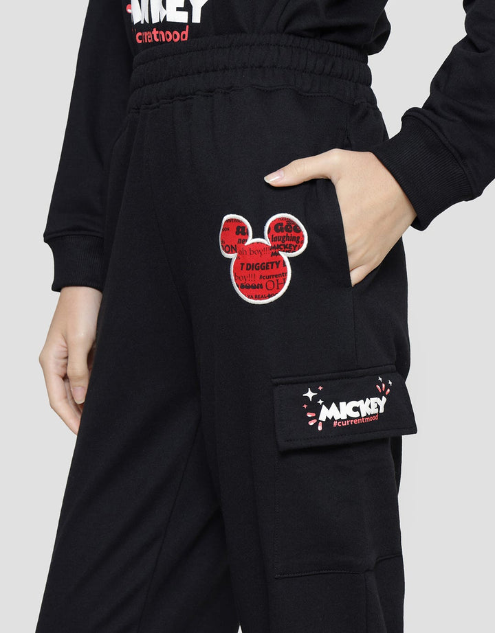 Disney Print Mickey Mouse Jogger Cargo Wanita