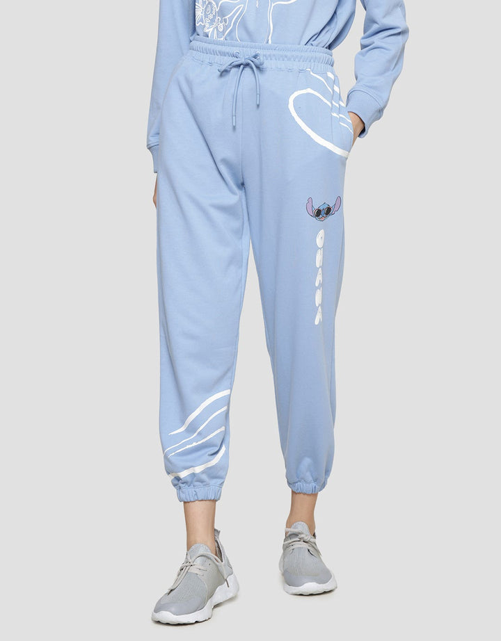 Disney Print Stitch Jogger Basic Wanita