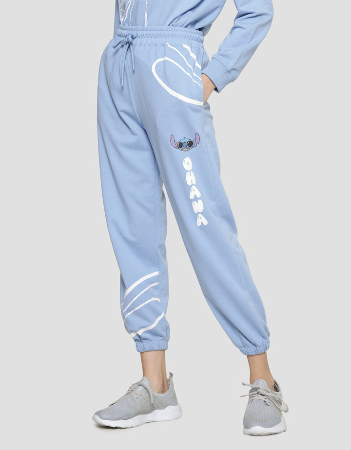 Disney Print Stitch Jogger Basic Wanita