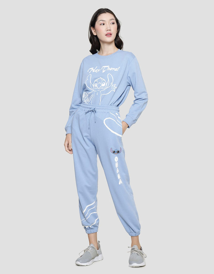 Disney Print Stitch Jogger Basic Wanita