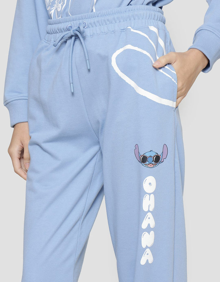Disney Print Stitch Jogger Basic Wanita
