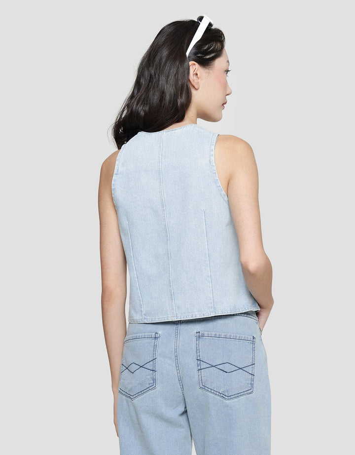 Details Vest Denim Wanita