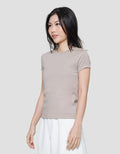 Details Catp001 Slim Plain Kaos Lengan Pendek Wanita