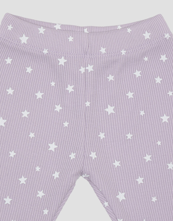 Pipiniko Ribbed Legging Print Star Unicorn Baju Set Anak Perempuan