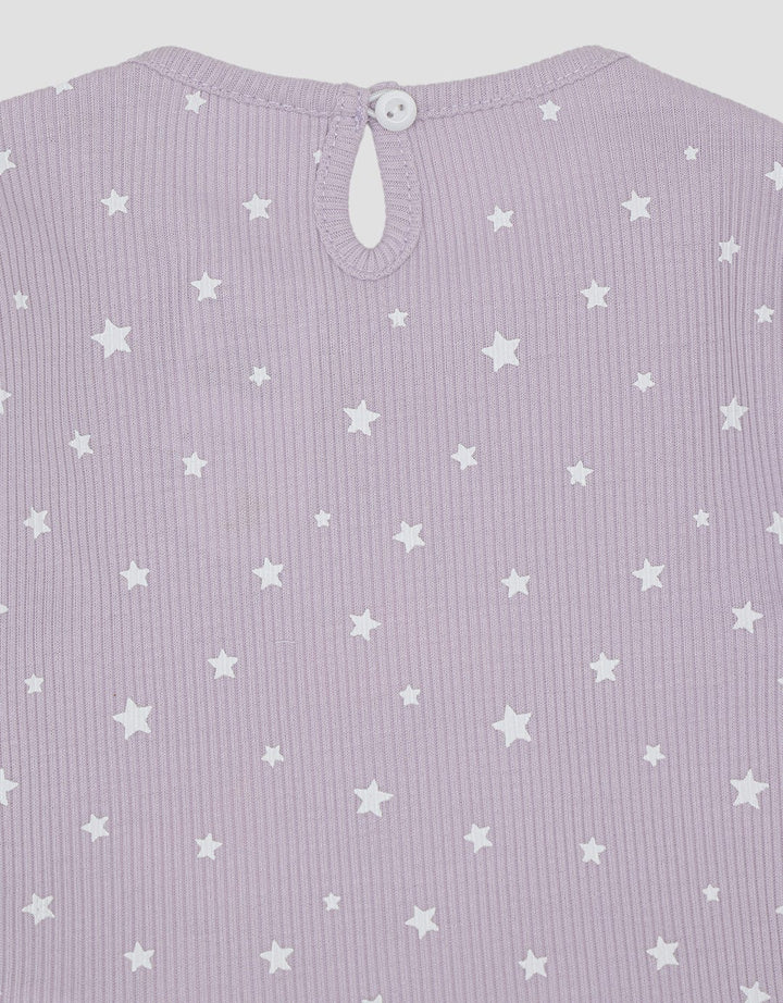 Pipiniko Ribbed Legging Print Star Unicorn Baju Set Anak Perempuan