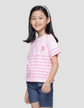 Little M Two Stripe Kaos Anak Perempuan