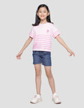Little M Two Stripe Kaos Anak Perempuan