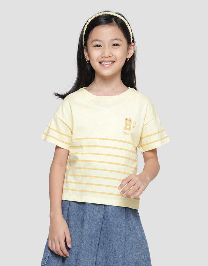 Little M Tri Stripe Kaos Anak Perempuan