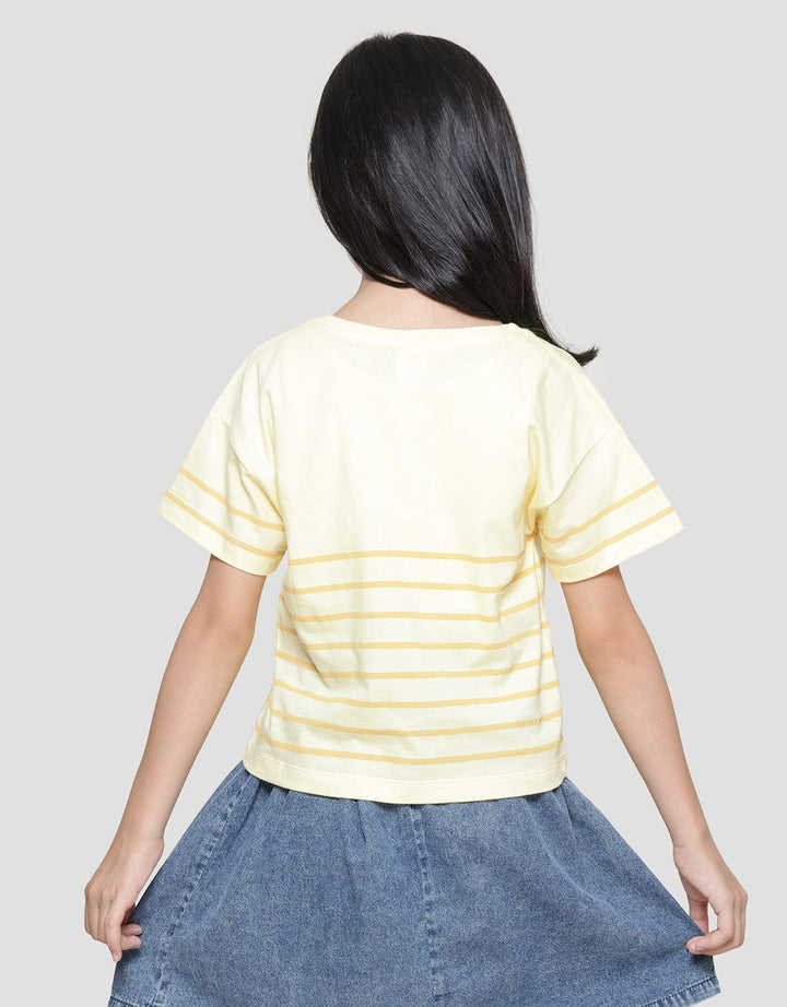 Little M Tri Stripe Kaos Anak Perempuan