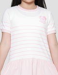 Little M Stripe Cute Bear Midi Dress for Girls