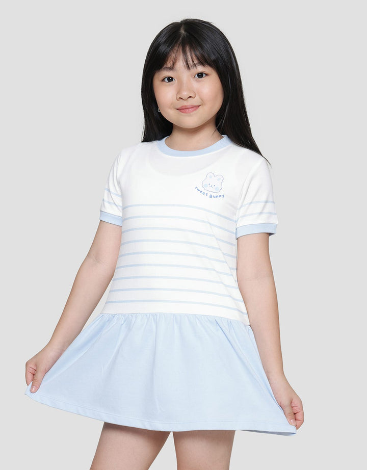Little M Stripe Sweet Bunny Midi Dress for Girls