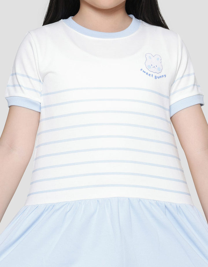 Little M Stripe Sweet Bunny Midi Dress for Girls