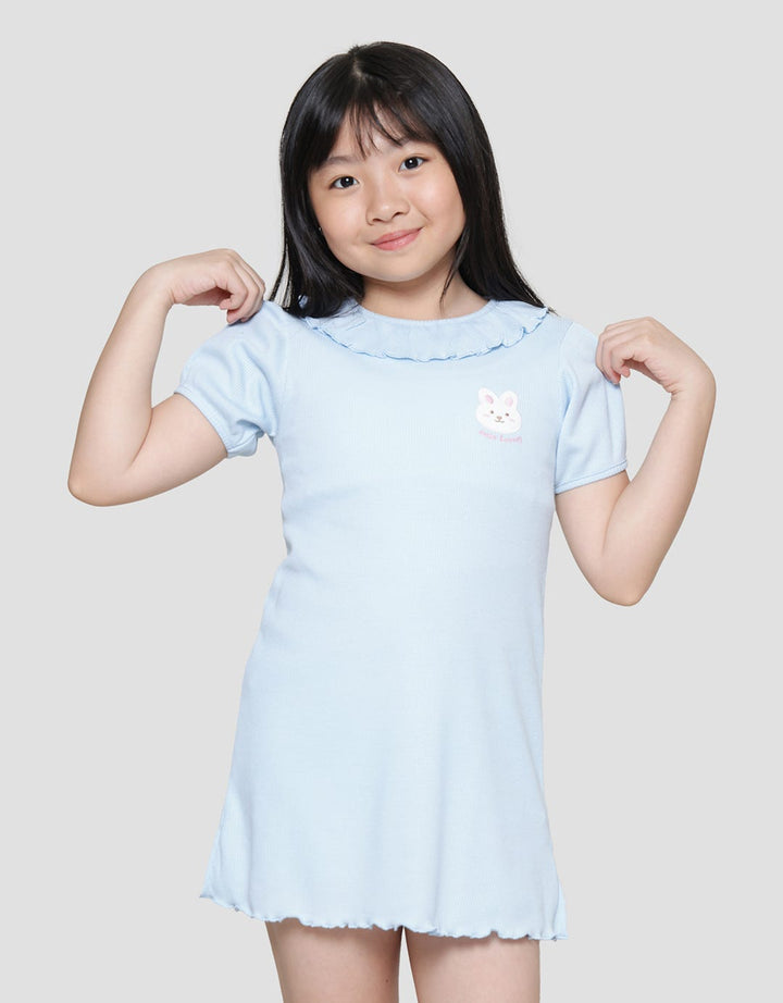 Little M Rabbit Ruffle Midi Dress Anak Perempuan