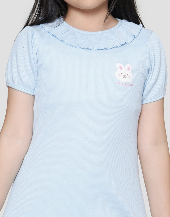 Little M Rabbit Ruffle Midi Dress Anak Perempuan
