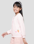 Little M Texture Kantong Aplikasi Wortel Cardigan Anak Perempuan